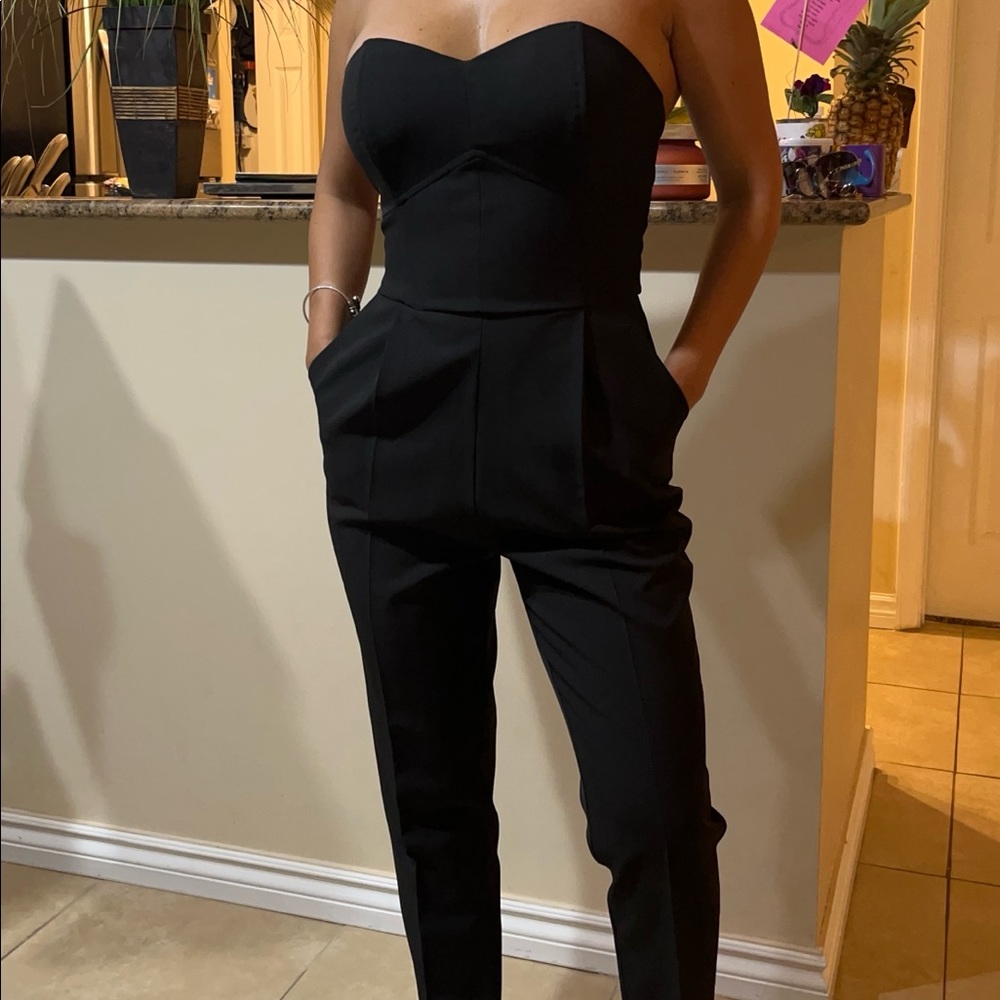 Strapless black Jumpsuit Adelyn Rae Small